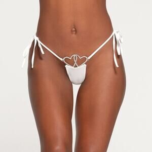 NWT SKIMS Jelly Sheer Double Heart Charm Thong in Marble Size XXS-S‎